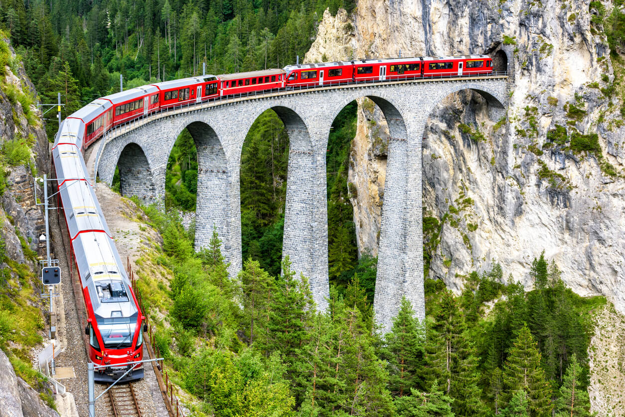 Tren panorámico en Suiza