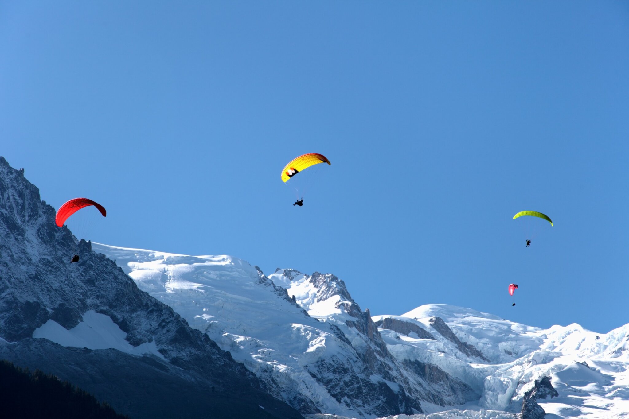 Mont Blanc, parapente en Francia